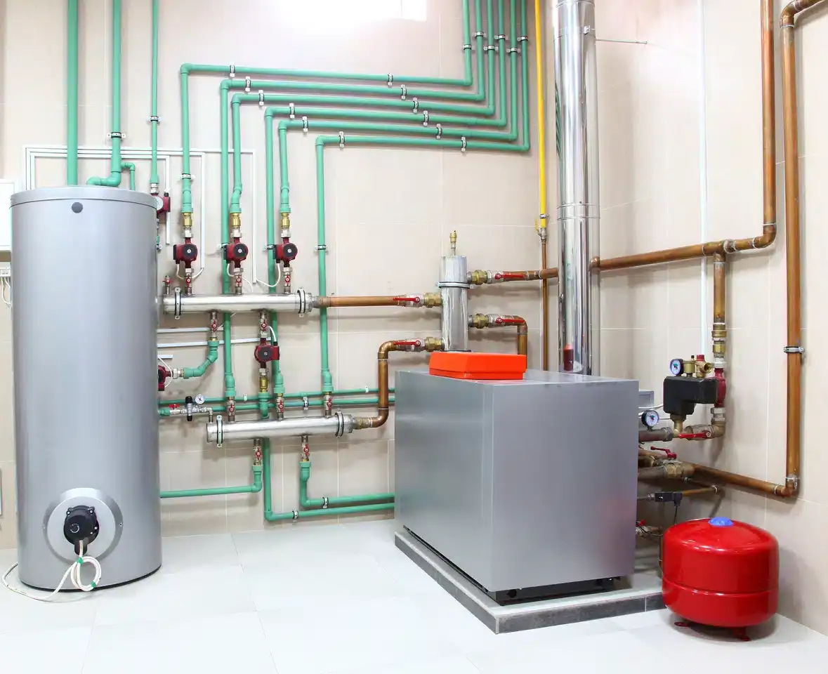 look inside boiler room to decide boiler vs water heater advantages