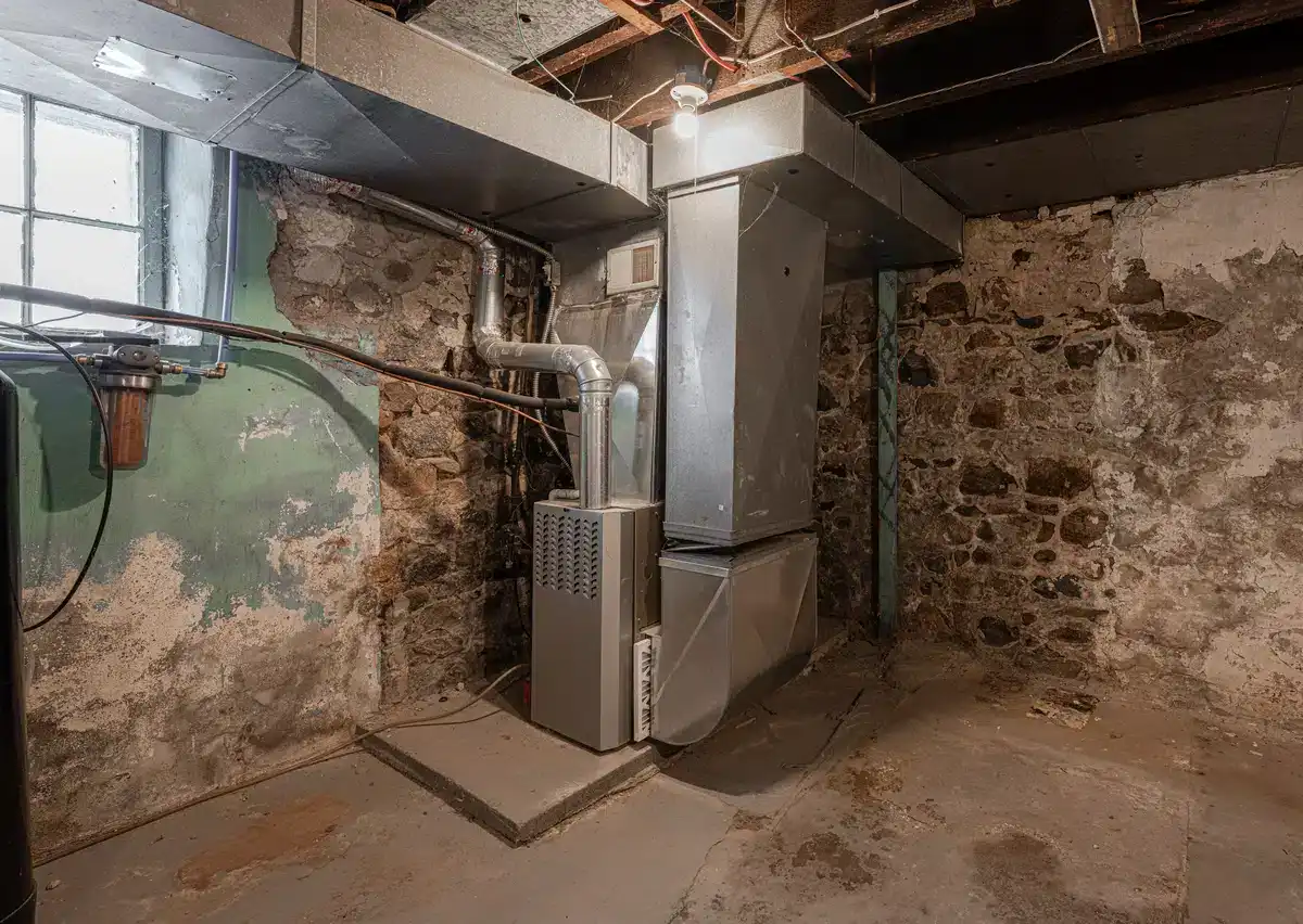 Home furnace in basement to be repaired or replaced