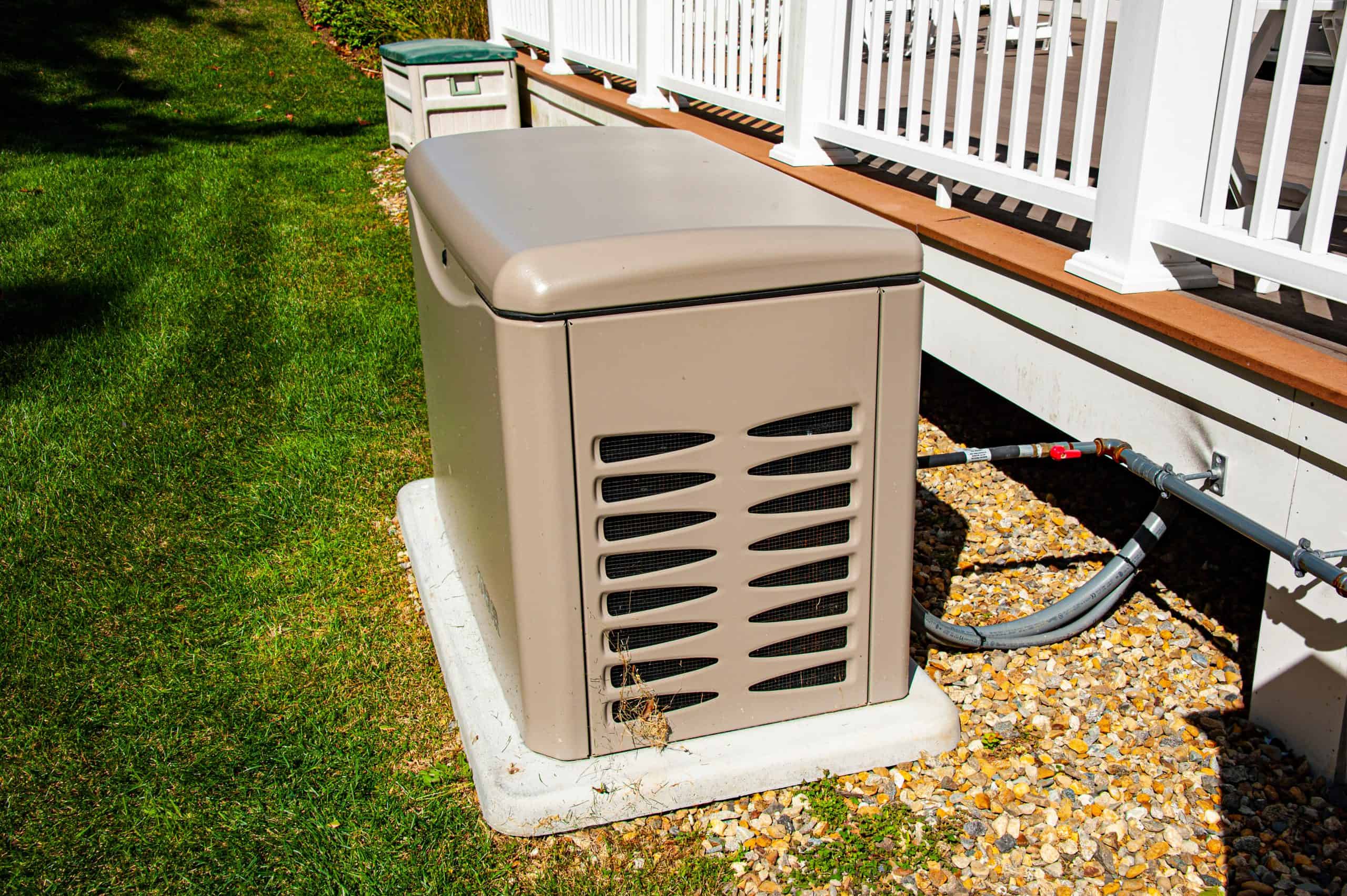 Residential Standby Generator On Concrete Pad