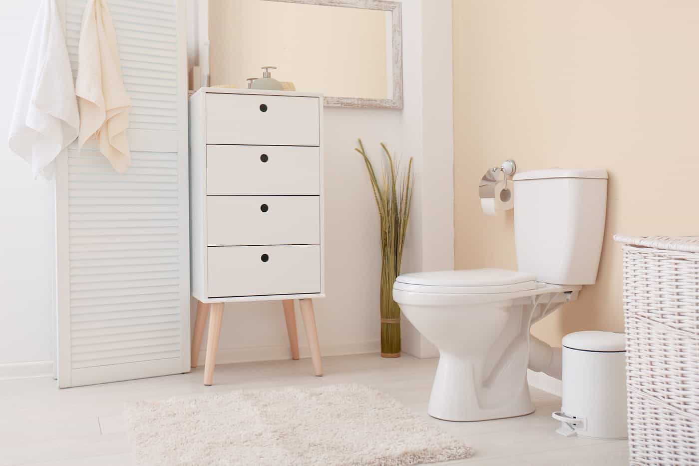 Toilet Bowl In Modern Bathroom Interior