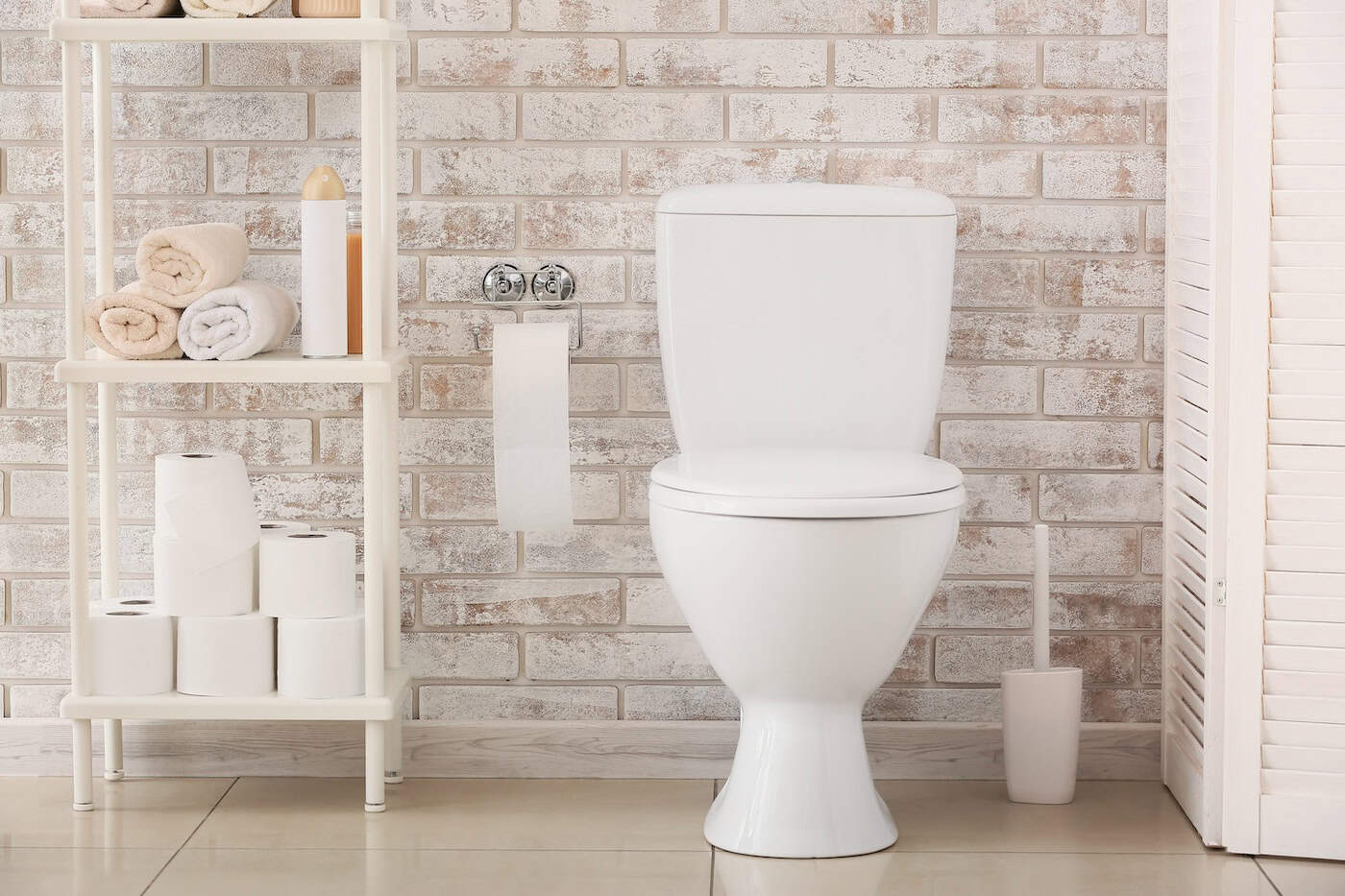 Interior Of Bathroom With Toilet Bowl