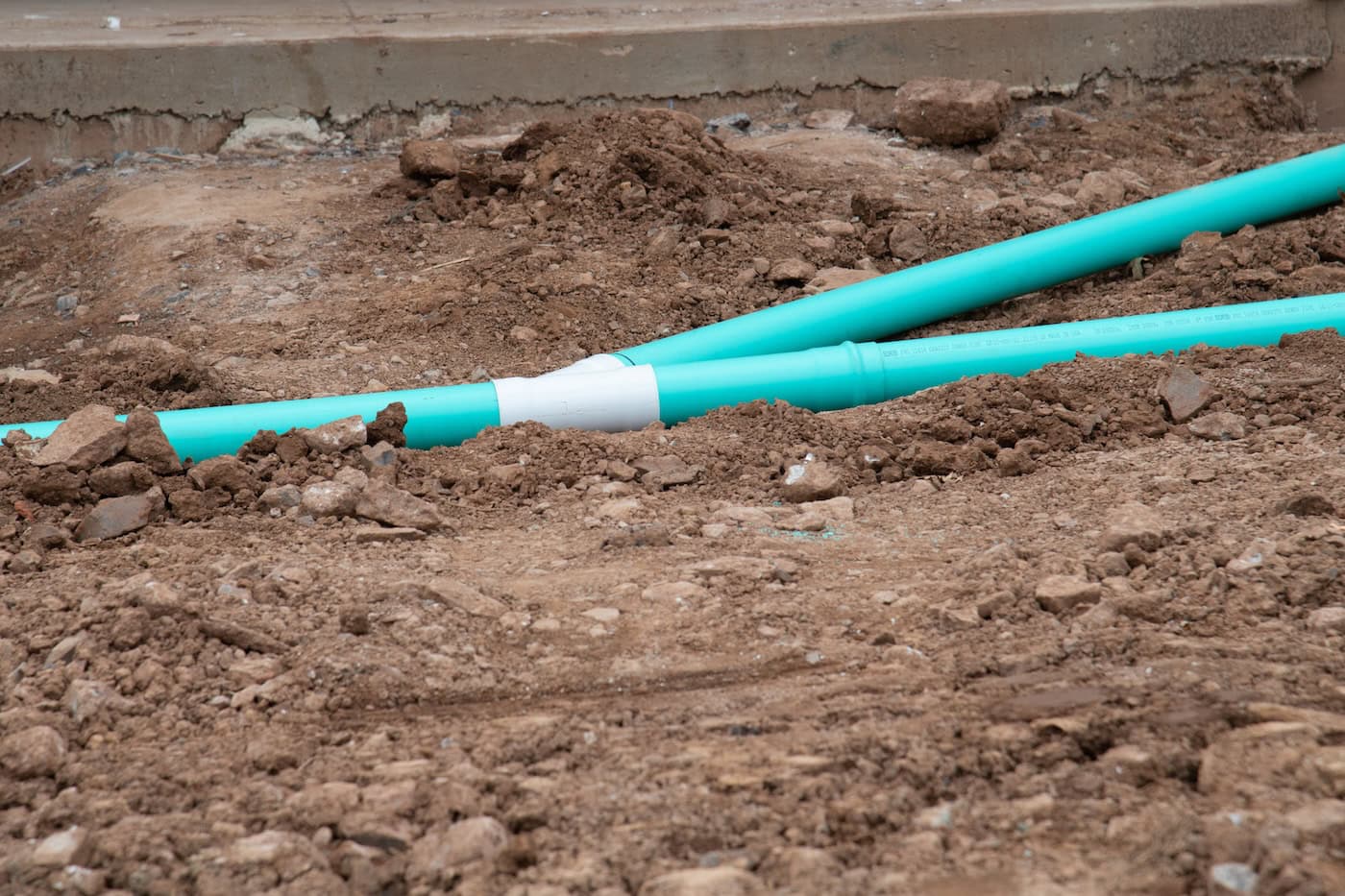 Construction Site With New Water Pipes