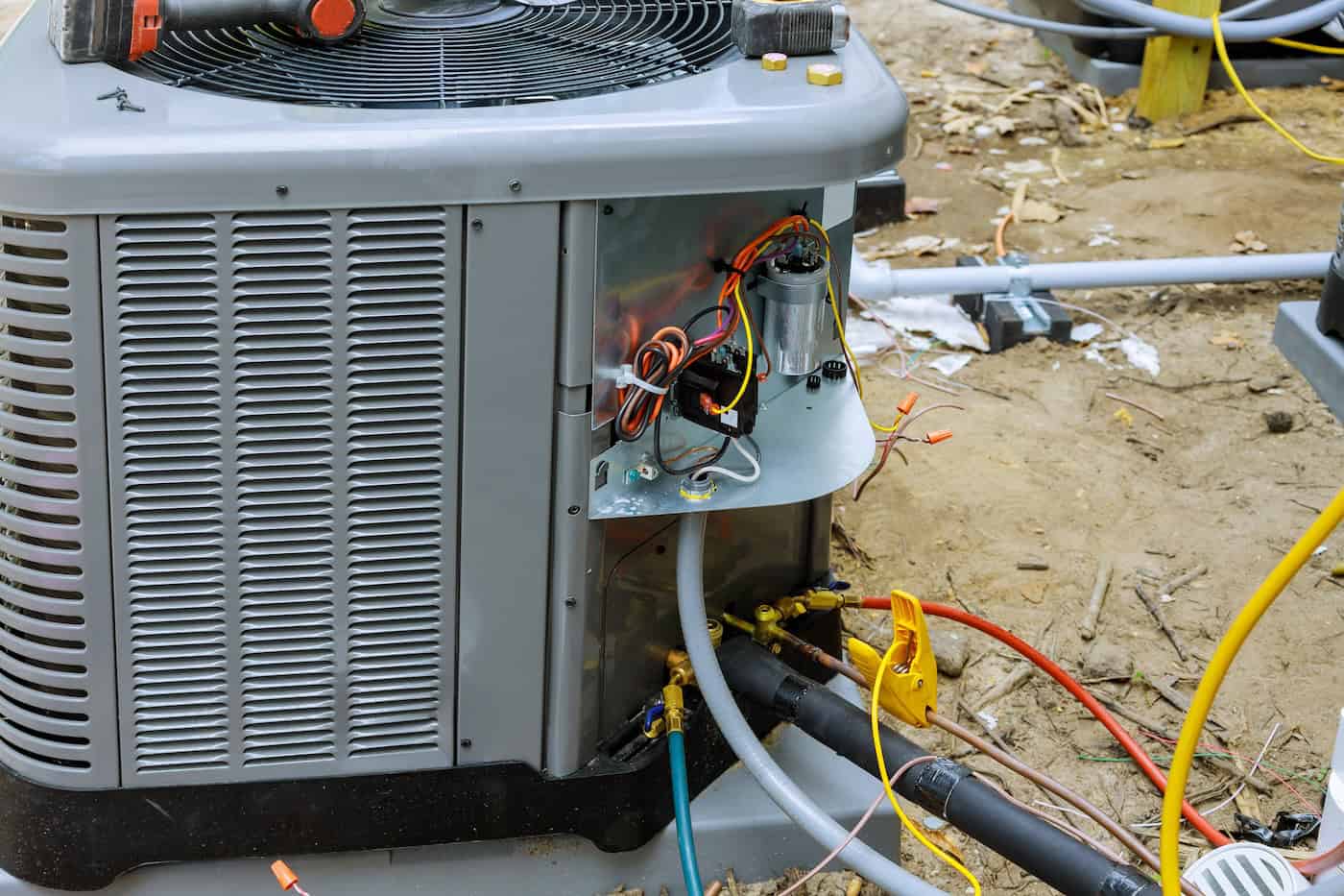 Air Conditioning Technician Of Preparing To Install New Air Conditioner.