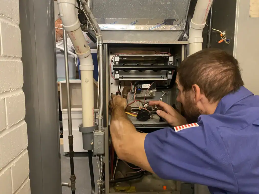 furnace tune-up in progress
