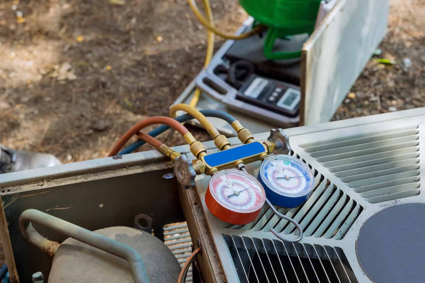 Air Conditioning Heating Units For A Is Checking Conditioning System Outdoor Residential House