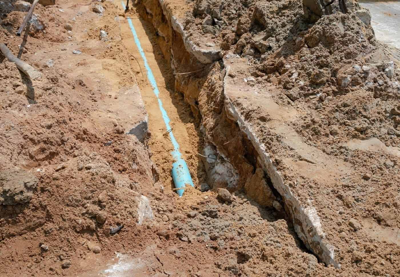 Street Was Under Construction For Water Pipe Line
