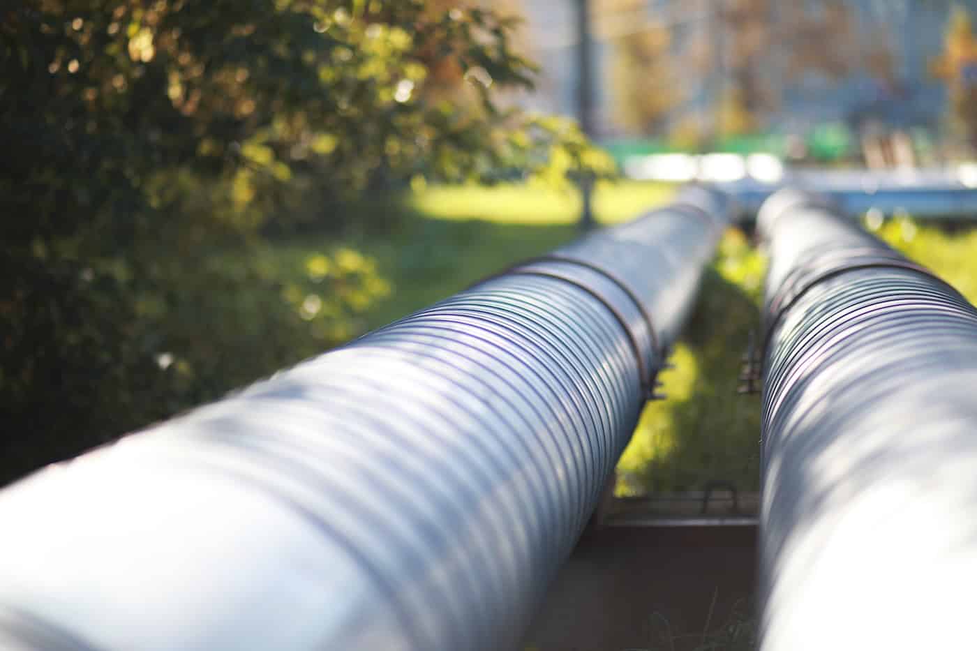 Industrial Pipes On Street Construction