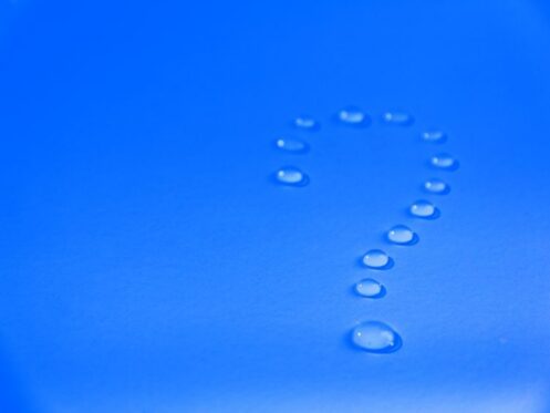 water droplet question mark