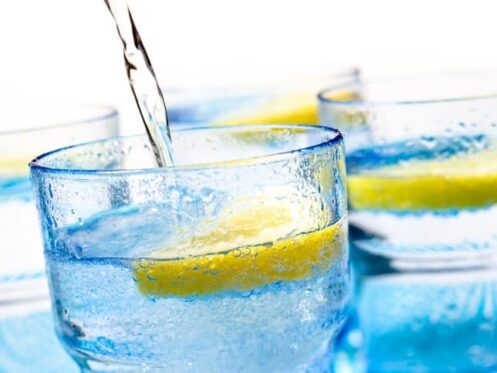 glass of water with lemon
