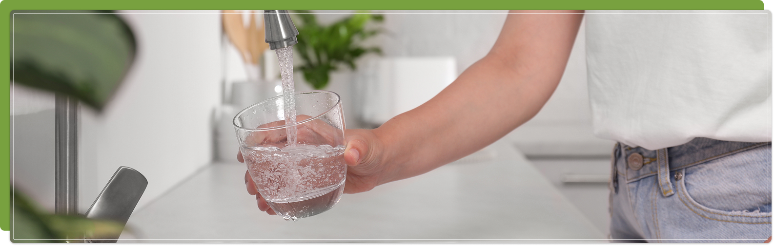 water glass being filled