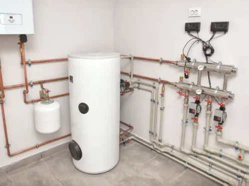 Boiler in a basement