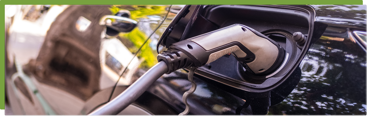EV charger plugged into a car