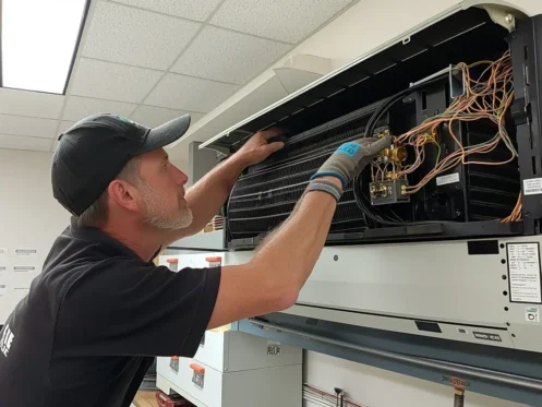 working on a ductless mini split