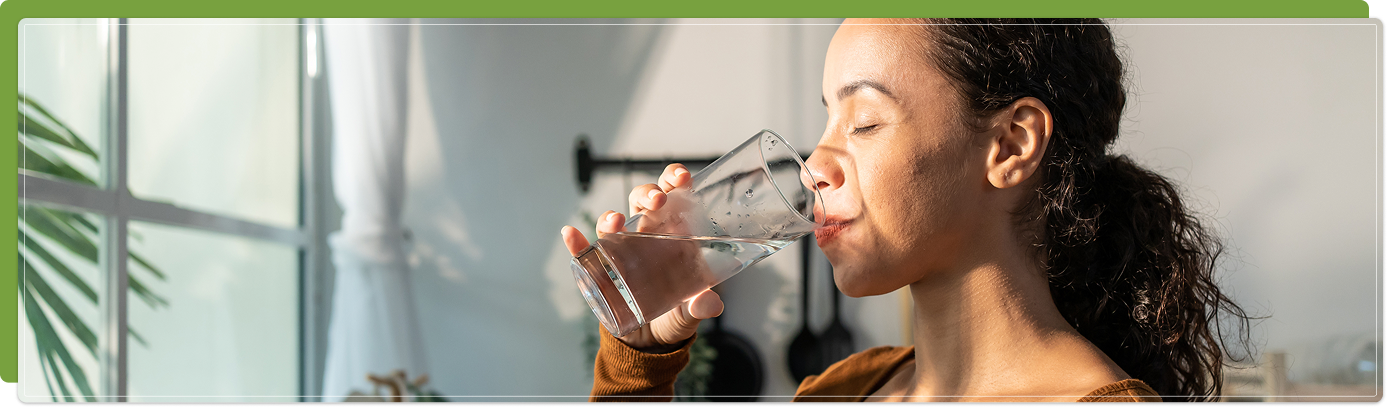 woman drinking water